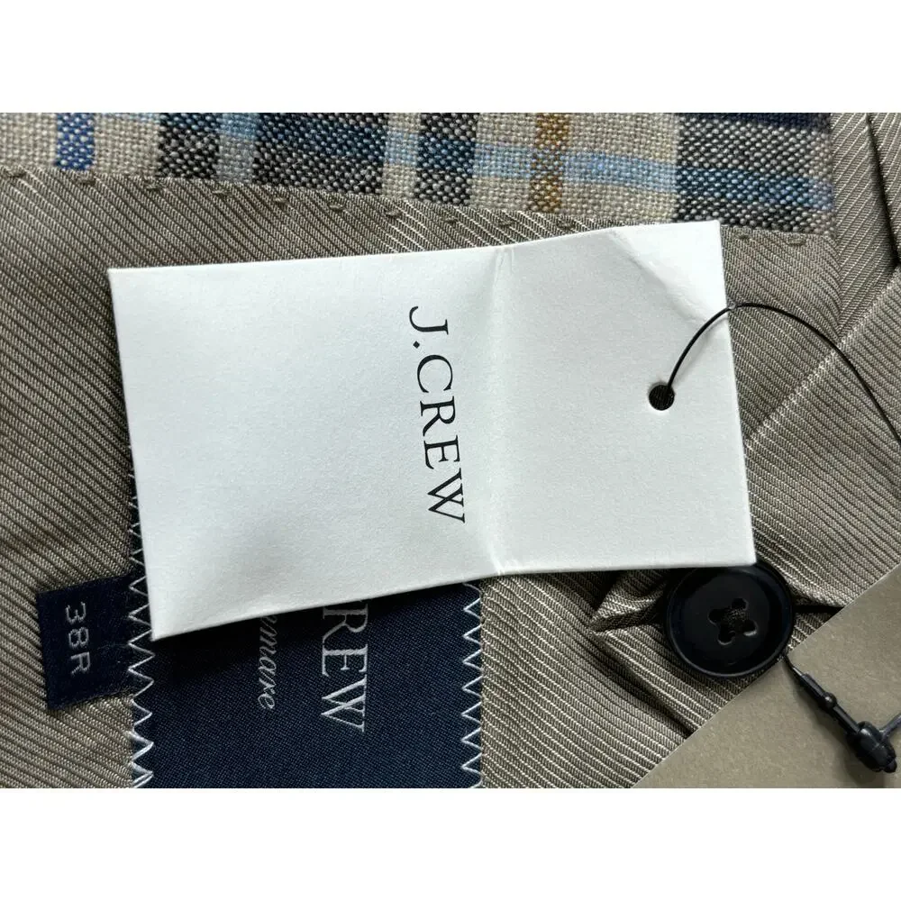 J.Crew Kenmare Plaid Blazer NWT Scottish Linen Wool Relaxed Fit 38R